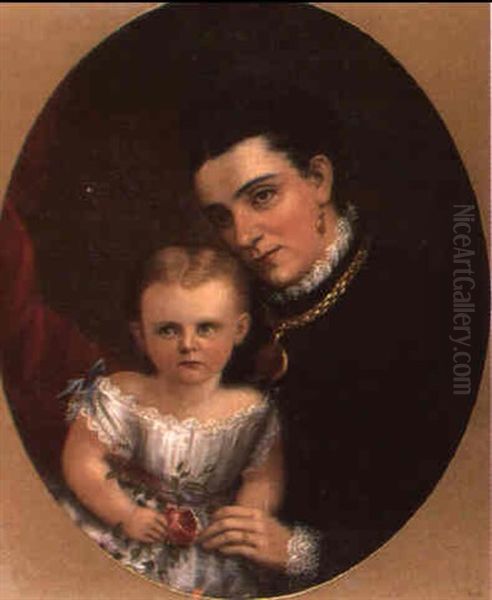 Portrait Of Mary Anne Kelly And Child Oil Painting by William MacLeod