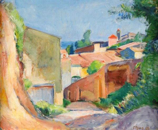 Bygata I Cagnes Oil Painting by Frans Berg