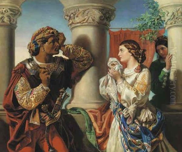 Othello And Desdemona Oil Painting by Daniel Maclise