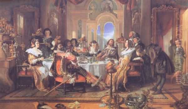 The Actor's Reception Of The Author Oil Painting by Daniel Maclise