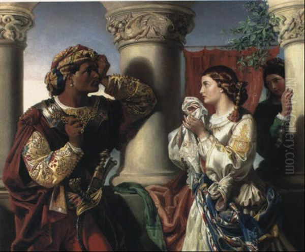 Othello And Desdemona Oil Painting by Daniel Maclise