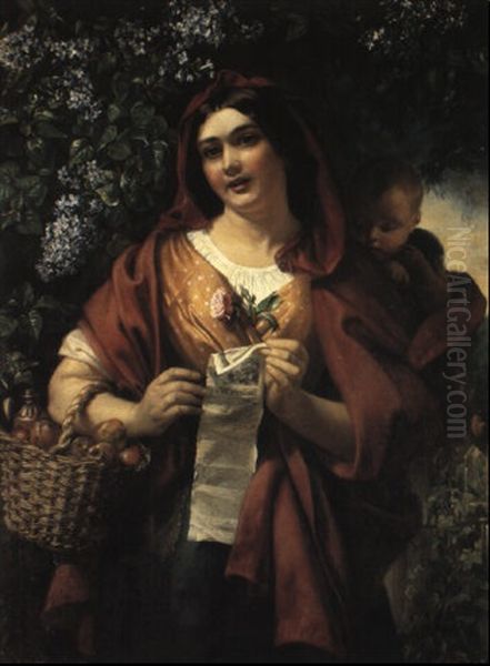 The Ballard-seller Oil Painting by Daniel Maclise