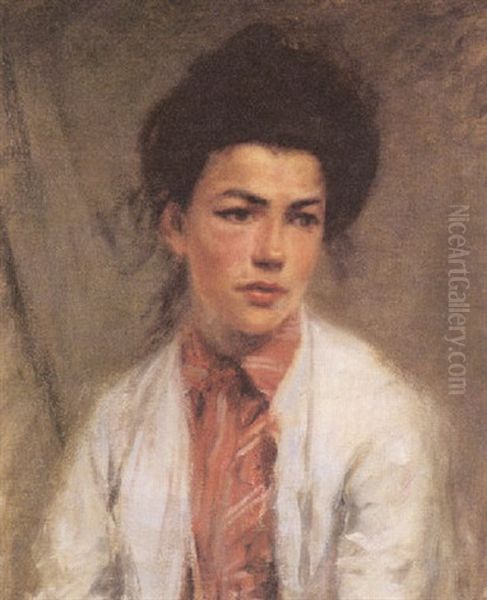 Portrait Of Marion Jones Farquhar (sister-in-law Of The Artist) Oil Painting by Frederick William MacMonnies