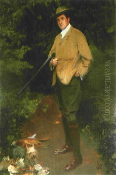 Portrait Of John H. Roudebush, Esq. Oil Painting by Frederick William MacMonnies