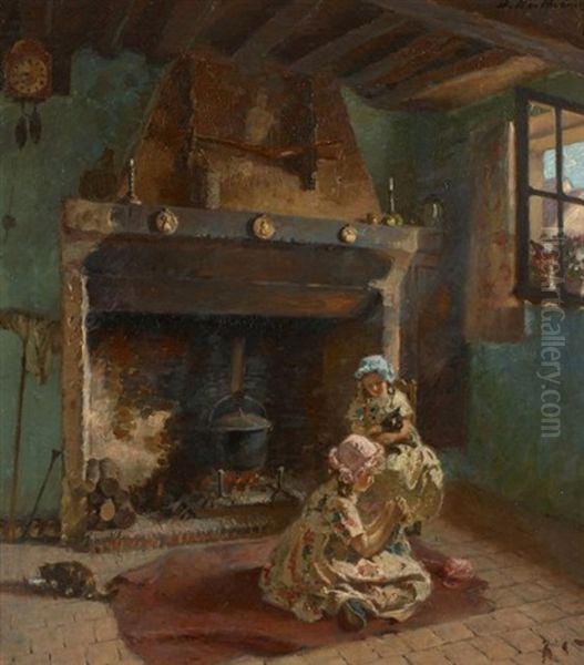 En Veillant La Marmite Oil Painting by Mary Louise Fairchild MacMonnies