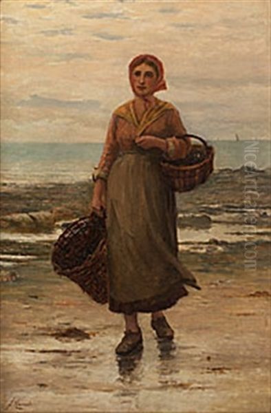 Musselplockerska Oil Painting by Peter Macnab