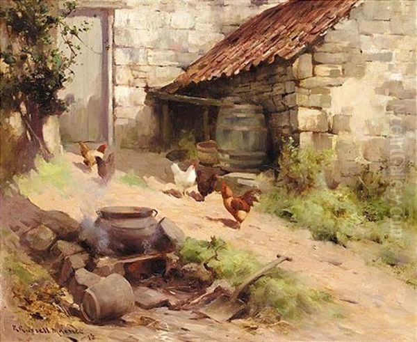 A Rural Corner In Perthshire Oil Painting by Robert Russell Macnee