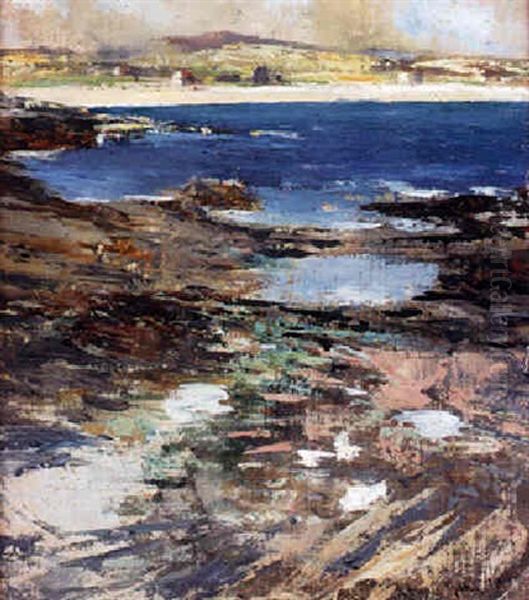 On The Carnoustie Coast Oil Painting by Robert Russell Macnee