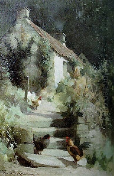 The Country Cottage Oil Painting by Robert Russell Macnee