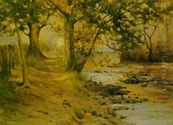 A Shady Walk Oil Painting by Robert Russell Macnee