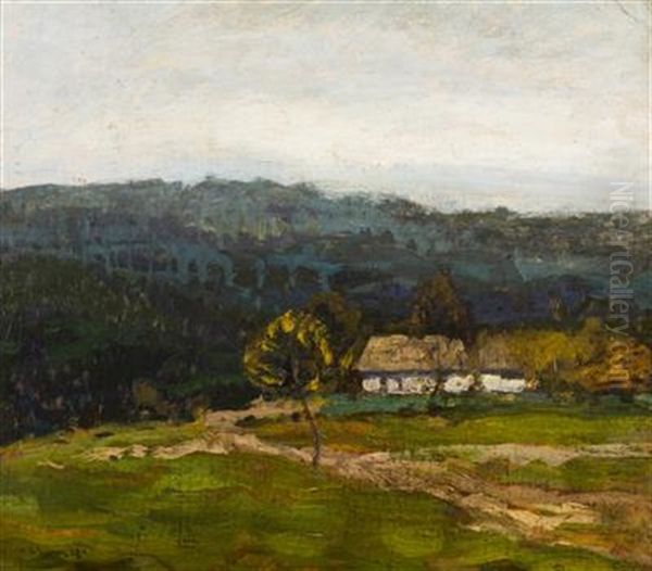 Near The Sazava River (hvezdonice) Oil Painting by Gustav Macoun