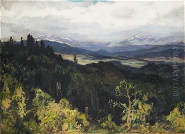 Spring In The Foothills Oil Painting by Gustav Macoun