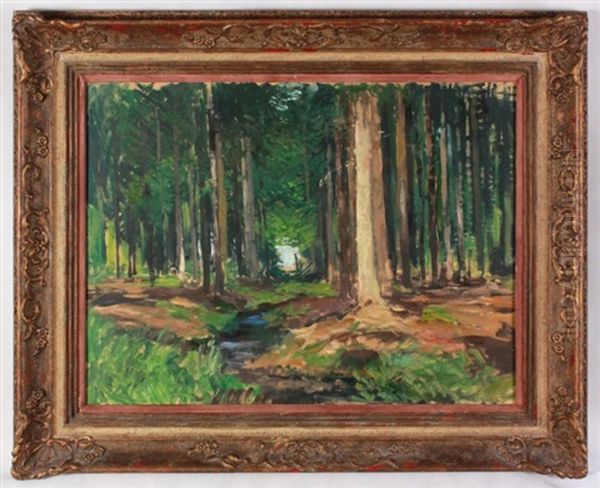 Lesni Interier Oil Painting by Gustav Macoun