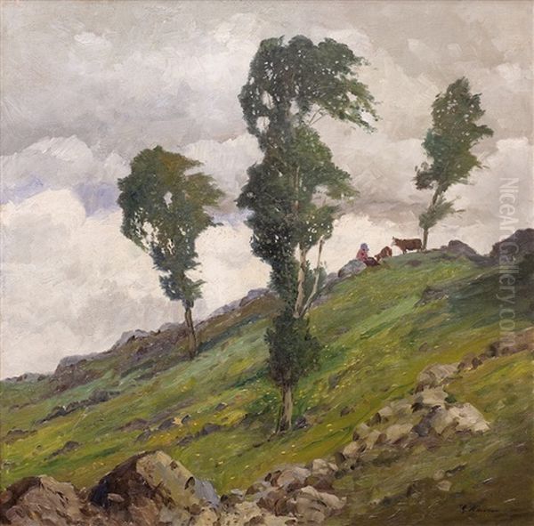 Krajina Za Vichrice Oil Painting by Gustav Macoun