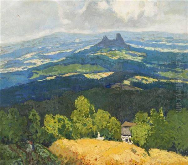 View Of Trosky Oil Painting by Gustav Macoun