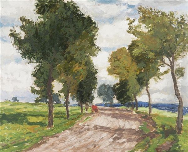 A Path Between Trees Oil Painting by Gustav Macoun