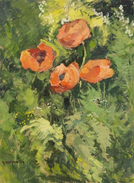 Wild Poppies Oil Painting by Gustav Macoun