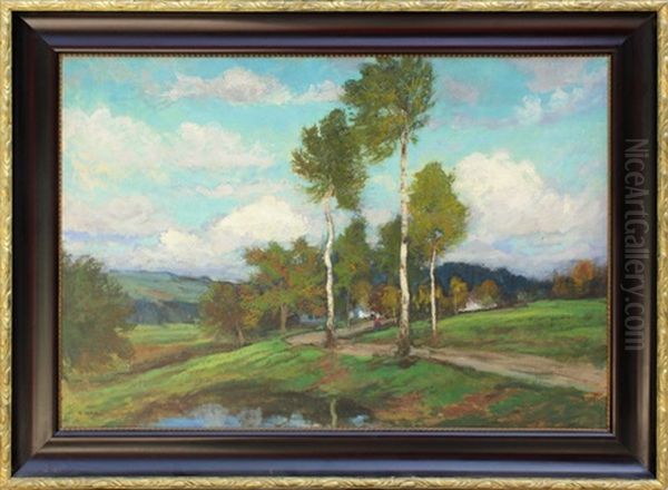 Krajina S Brizami Oil Painting by Gustav Macoun