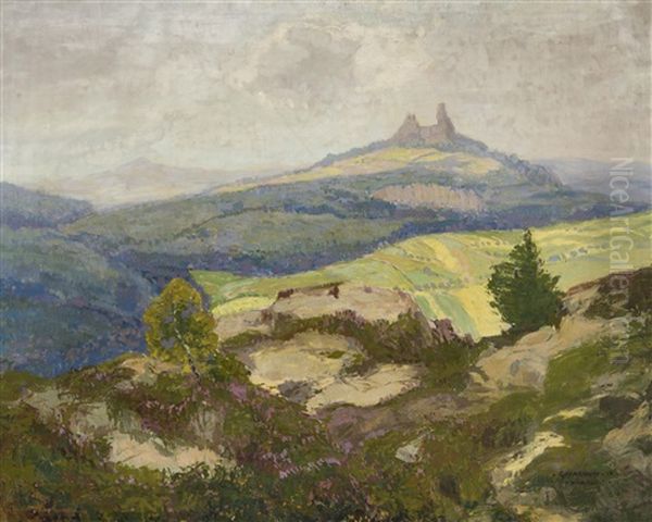 View Of Trosky Oil Painting by Gustav Macoun