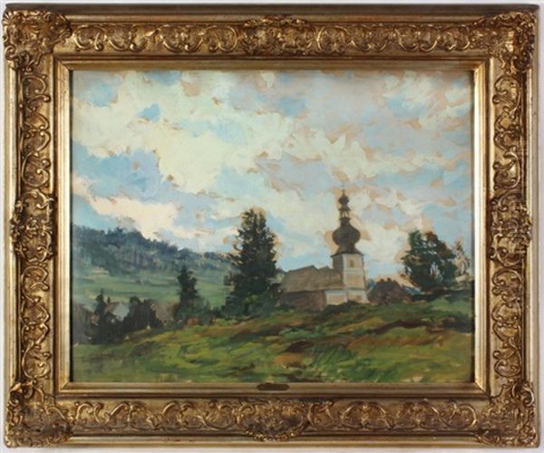 Kostelik Oil Painting by Gustav Macoun