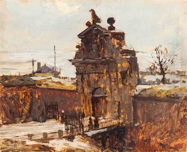 Leopoldova Brana Na Vysehrade Oil Painting by Gustav Macoun