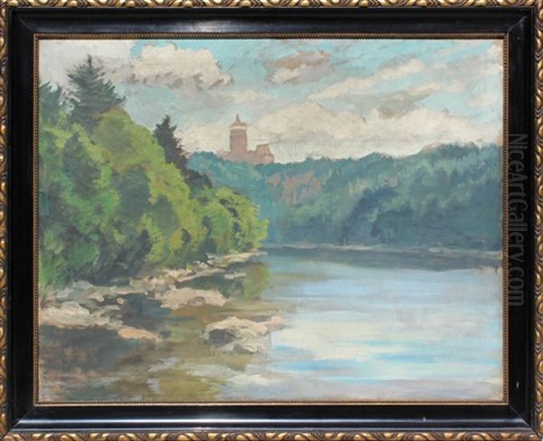 Rybnik U Konopiste Oil Painting by Gustav Macoun