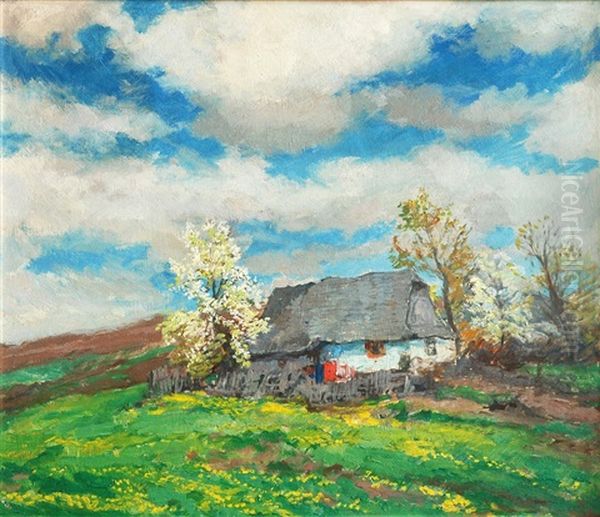 Loneliness In Spring Oil Painting by Gustav Macoun