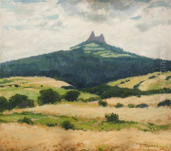 View Of Trosky Castle Oil Painting by Gustav Macoun