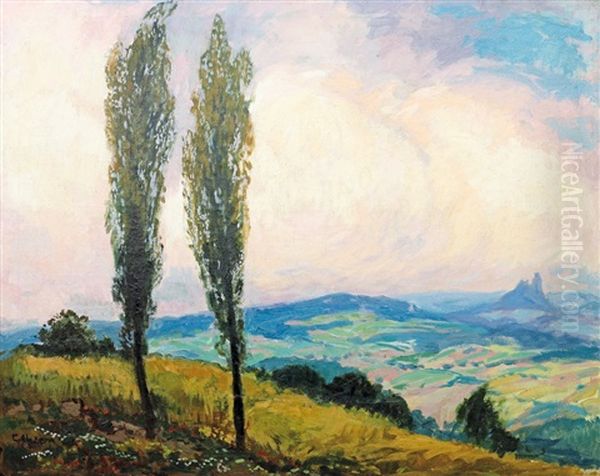 Krajina S Topoly Oil Painting by Gustav Macoun