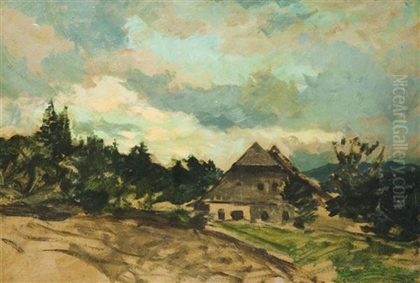 Gehoft Am Waldrand Oil Painting by Gustav Macoun