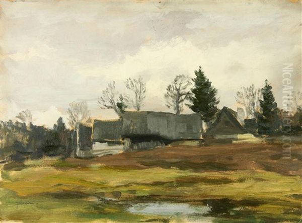 Landliches Gehoft Oil Painting by Gustav Macoun