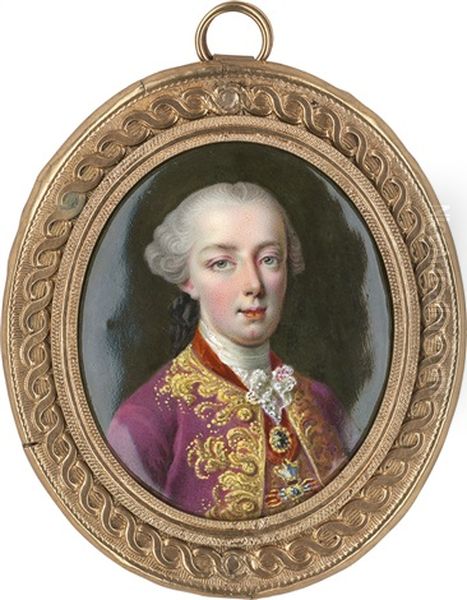 Bildnis Kaiser Joseph Ii. (1741-1790) Als Junger Erzherzog Mit Dem Orden Vom Goldenen Vlies Oil Painting by Giuseppe MacPherson