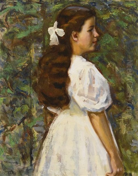 Girl In White Dress by Elmer Livingston Macrae