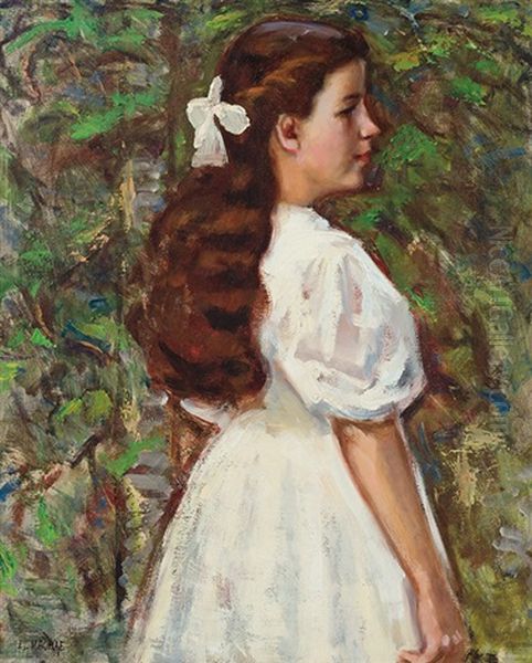 Girl In A White Dress by Elmer Livingston Macrae