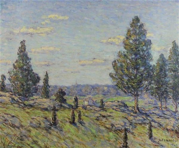 Landscape With Cedars, Connecticut by Elmer Livingston Macrae