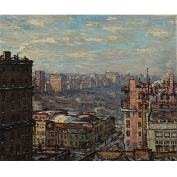 View Of Central Park West From Carnegie Hall Oil Painting by Elmer Livingston Macrae