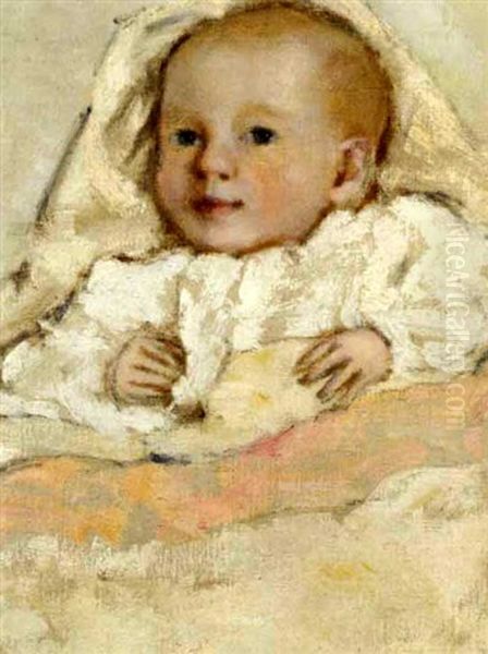 Baby In Blankets Oil Painting by Elmer Livingston Macrae