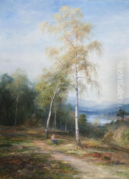 By A Silver Birch Oil Painting by John MacWhirter