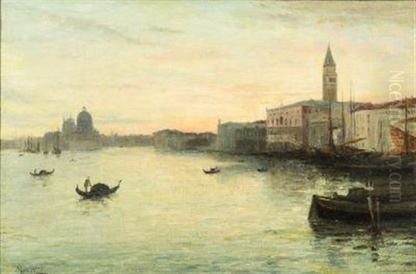 The Entrance To The Grand Canal, Venice Oil Painting by John MacWhirter