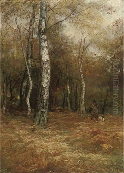 Autumn Woodlands Oil Painting by John MacWhirter