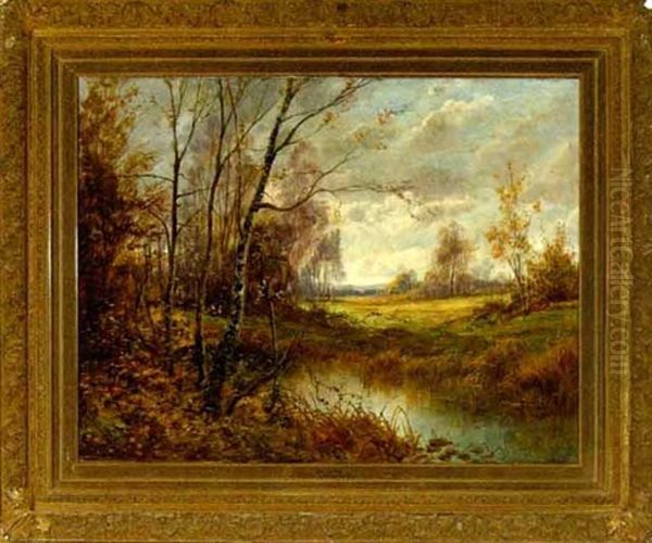 Autumn By The River Oil Painting by John MacWhirter