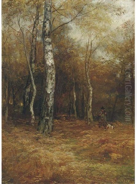 Autumn Woodlands Oil Painting by John MacWhirter