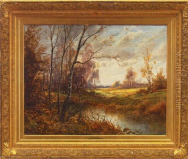 Autumn By The River Oil Painting by John MacWhirter