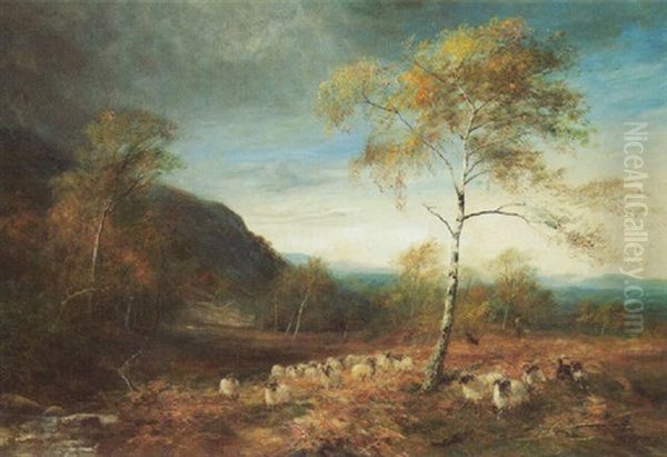 Rounding Up The Flock Oil Painting by John MacWhirter