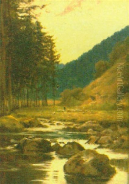 Highland Glen Oil Painting by John MacWhirter