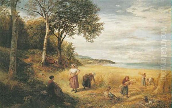 Harvest By The Sea Shore Oil Painting by John MacWhirter