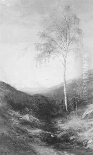 A Silver Birch Oil Painting by John MacWhirter