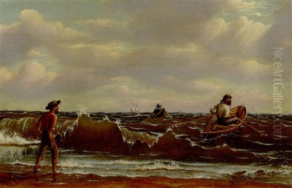 Fishing Boats Going Out To Sea Oil Painting by Wendell Ferdinand Macy