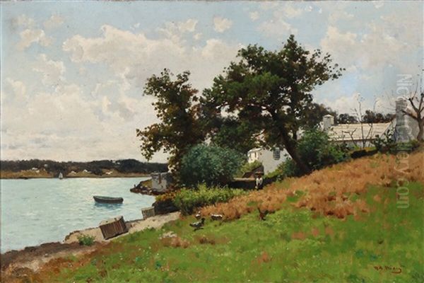 Lake Scenery From New England In Usa Oil Painting by William Starbuck Macy