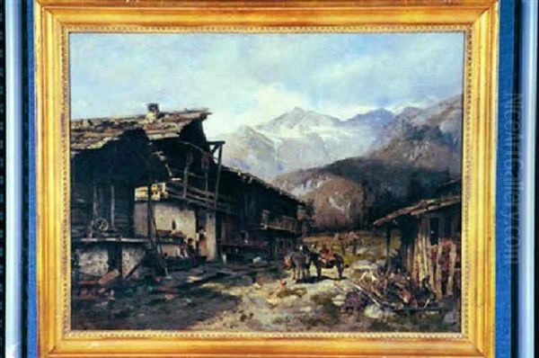 A View In The Bavarian Alps Oil Painting by William Starbuck Macy